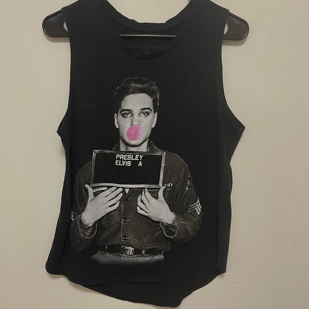 Elvis Presley, Black, Sleeveless Shirt, Punk, M,Rockabilly, Rock, M, Authentic